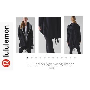 Lululemon & Go Swing Trench. Solid Black. Sz 10